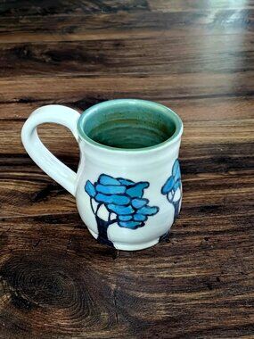 Vintage Stoneware Art Studio Coffee Mug. Trees.